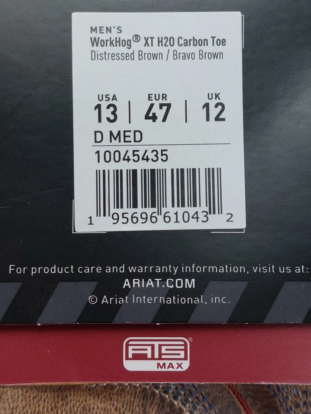 Ariat Workhog XT H20 Carbon Toe Boots Mens 13D Distressed Brown Waterproof NWT